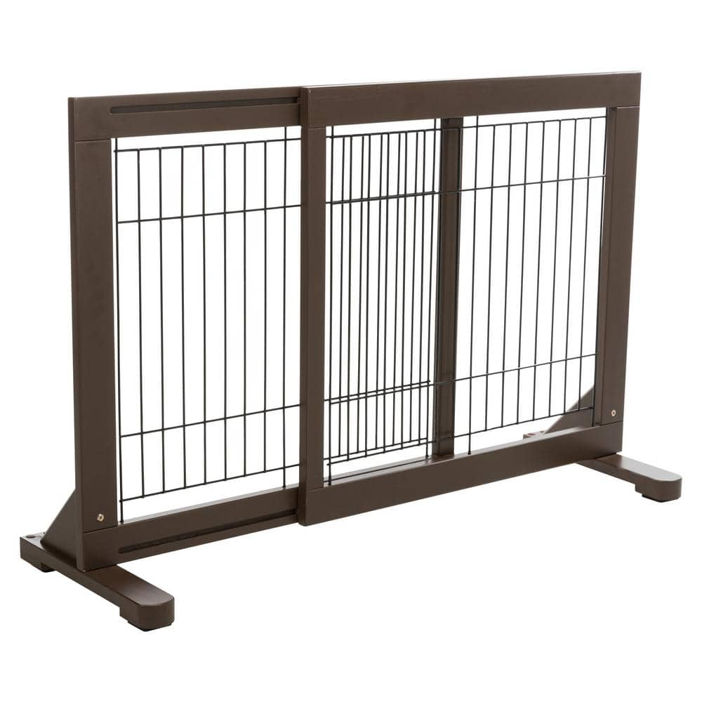 TRIXIE 24 in. H Wooden Freestanding Pet Gate in Brown 39454 - The Home ...