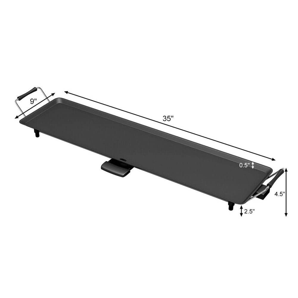 Black Non-Stick Electric Teppanyaki Table Top Grill with Accessories