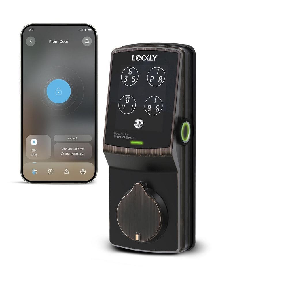 Secure Plus Venetian Bronze Bluetooth Single Cylinder Deadbolt Smart Lock w/ 3D Fingerprint, Works with Hey Google/Alexa price history on PriceWatchPro