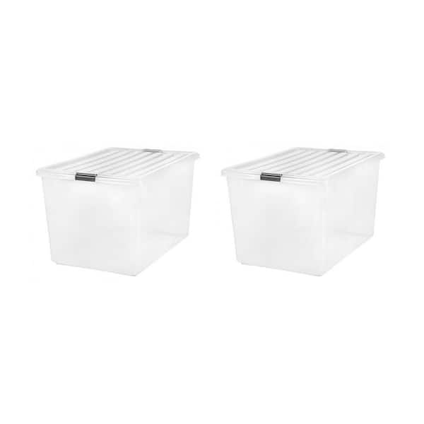 IRIS Large 17-Gallons (68-Quart) Clear Tote with Standard Snap Lid in the Plastic  Storage Containers department at