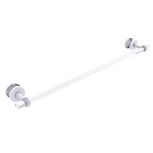 Clearview 30 in. Shower Door Towel Bar with Twisted Accents in Matte White