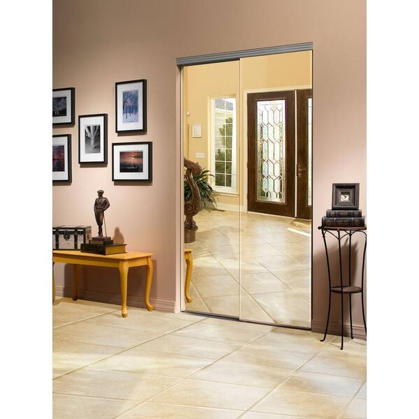 Impact Plus 120 in. x 80 in. Beveled Edge Backed Mirror Aluminum