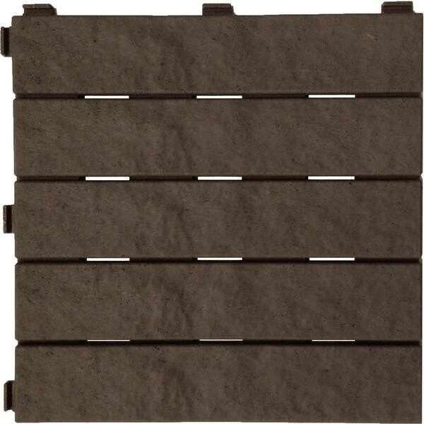 Multy Home 12 in. x 12 in. Earth Rubber Deck Tile (6-Pack)