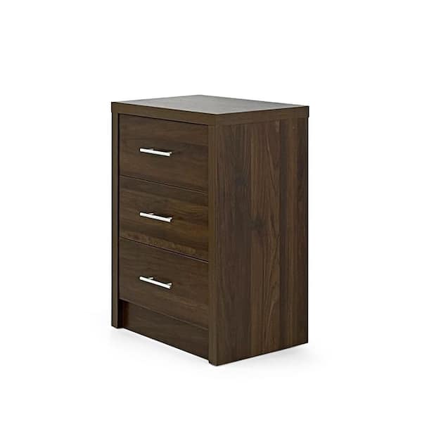 Noble House Alachua 3-Drawer Walnut Chest of Drawers
