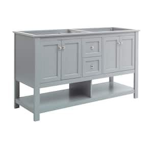 Manchester 60 in. W Bathroom Double Bowl Vanity Cabinet Only in Gray
