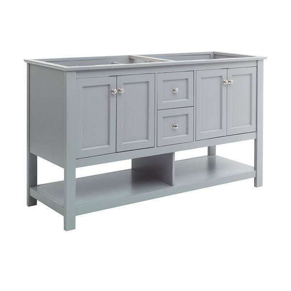 Fresca Manchester 60 in. W Bathroom Double Bowl Vanity Cabinet Only in Gray