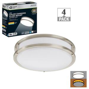 15 in. Brushed Nickel New Ultra-Low popular Profile Integrated LED Flush Mount (2-Pack)