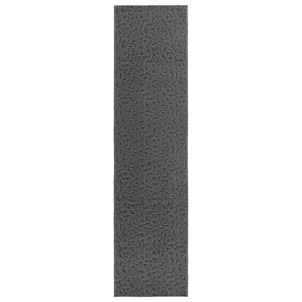 Ivy Cinder Gray 2 ft. x 12 ft. Floral Runner Rug