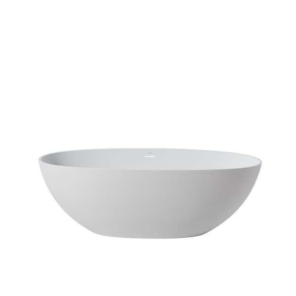 Xzkai 65 in. x 29.5 in. Soaking Bathtub in Matte White with Drain, cUPC Certified