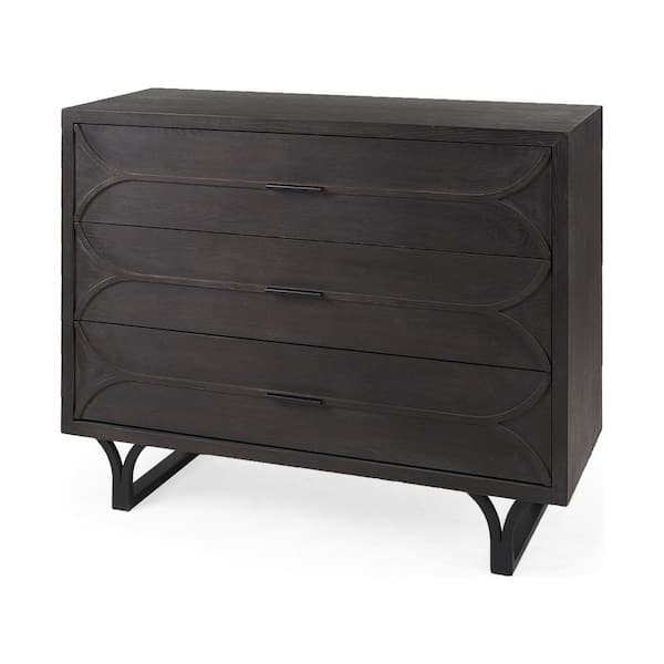 HomeRoots Mariana Oak Oval Accent Cabinet
