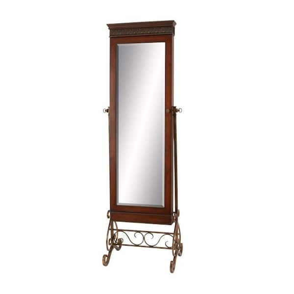 Unbranded 68 in. H x 23 in. W Standing Mahogany Wood Framed Mirror