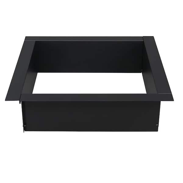36 in. Outdoor Wood-Burning Square Steel Fire Ring