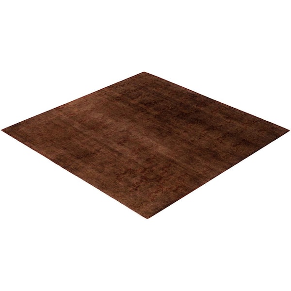 Overdyed Orange 8 ft. x 8 ft. Solid Wool Indoor Area Rug