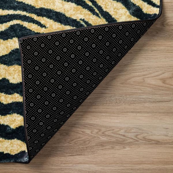 2 X 3 Gold Animal Print Runner Rug