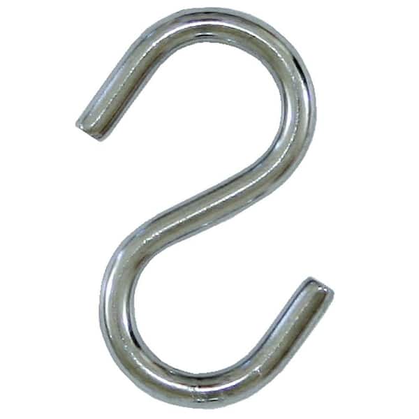 10 lb. x 9/64 in. x 1-1/2 in. Stainless-Steel S-Hooks (3-Pack)