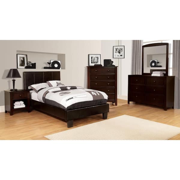 Furniture of America Eavan 1-Drawer Espresso Nightstand