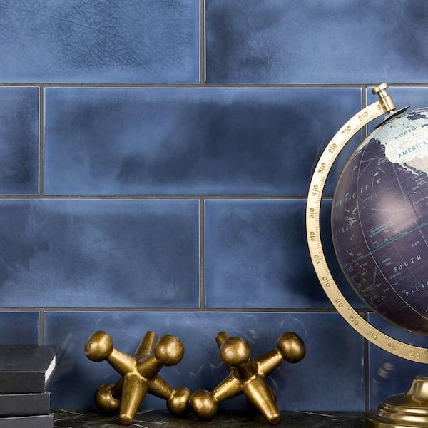 Ivy Hill Tile Piston Camp Blue 4 in. x 12 in. 7mm Glazed