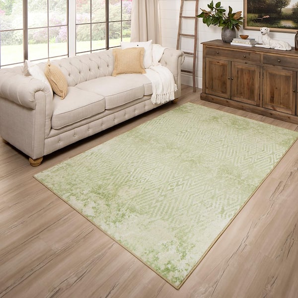 Maisie Cream 9 ft. x 12 ft. Geometric Area Rug