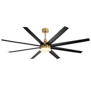 Archer 72 in. Integrated LED Indoor Black-Blade Gold Ceiling Fans with Light and Remote Control Included