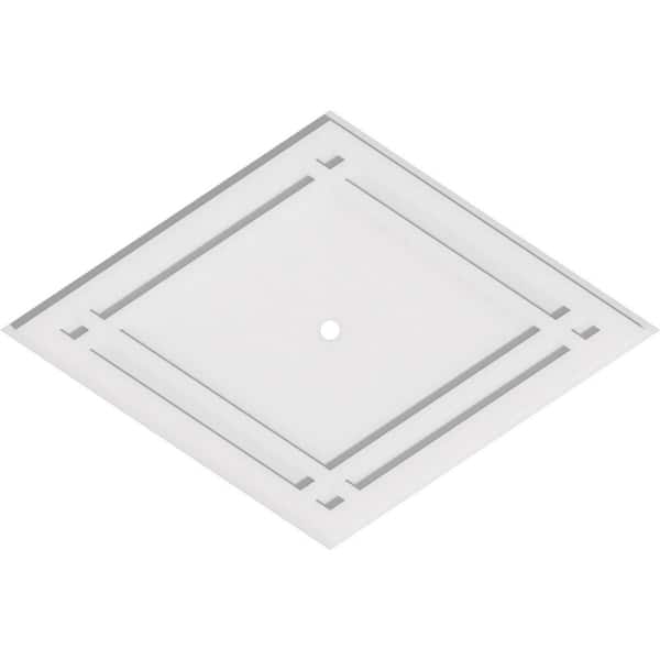 Ekena Millwork 34 in. W x 22-5/8 in. H x 1 in. ID x 1 in. P Diamond Architectural Grade PVC Contemporary Ceiling Medallion