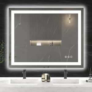 40 in. W x 32 in. H Large Rectangular Frameless Anti-Fog LED Light Wall Mounted Bathroom Vanity Mirror in White