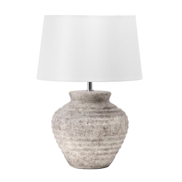 nuLOOM Fano 20 in. Antique White Ceramic Contemporary Table Lamp with Shade