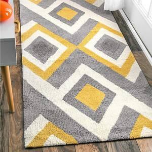 Anya Contemporary Geometric Yellow 3 ft. x 8 ft. Runner Rug