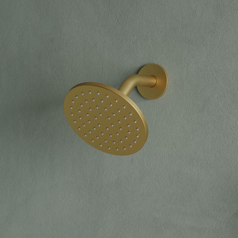 Gold Thermostatic 12" Triple Showerhead System with Handheld