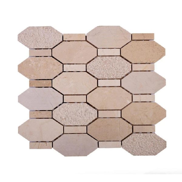 Apollo Tile (Sample) Floor and Wall Tile Beige 4-in x 4-in Polished Marble Honeycomb Patterned Floor and Wall Tile