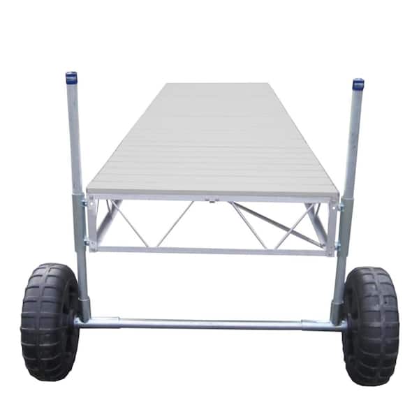 16 ft. Straight Roll-in Dock with Gray Aluminum Decking