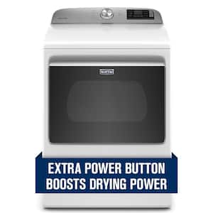 7.4 cu. ft. 120-Volt Smart Capable White Gas Dryer with Hamper Door