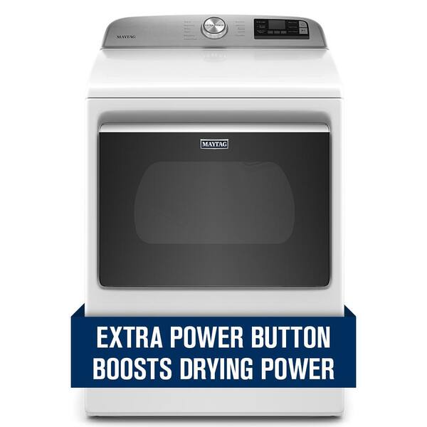 Maytag 7.4 cu. ft. 120Volt Smart Capable White Gas Dryer with Hamper