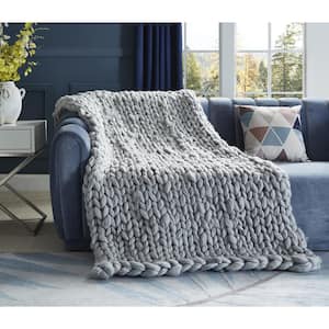 COZY TYME Adina Grey Extra Soft, Silk Touch Acrylic 50 in. x 60 in ...