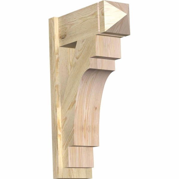 Ekena Millwork 8 in. x 32 in. x 20 in. Merced Arts and Crafts Rough Sawn Douglas Fir Outlooker