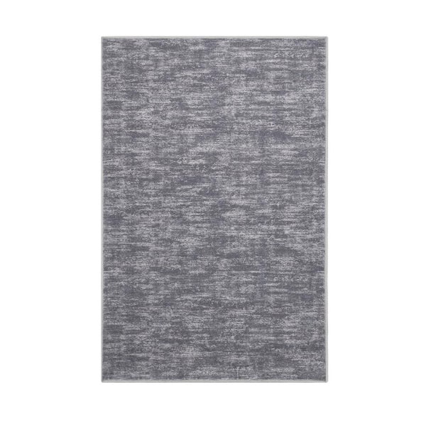 GlowSol Gray 4 ft. x 6 ft. Solid Contemporary Indoor Area Rug