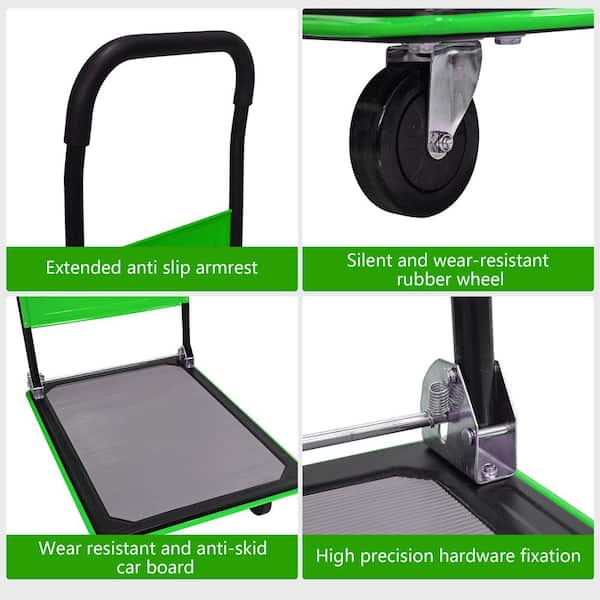 Runesay Heavy Duty Foldable 28.7 in. W Serving Tray Moving