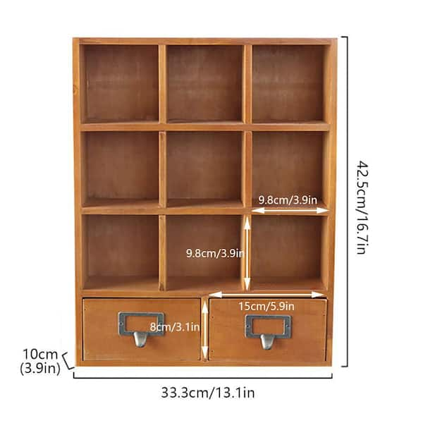 Yiyibyus Freestanding 8-Tier Storage Cabinet Organizer Wooden Shelving Unit with Drawer (19.68 in. W x 61.02 in. H x 7.87 in. D)