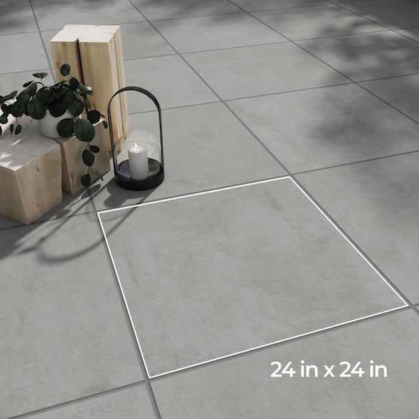 Corso Italia Urban Gray 24 in. x 24 in. x 0.75 Concrete Look Porcelain Paver (Case of 2)