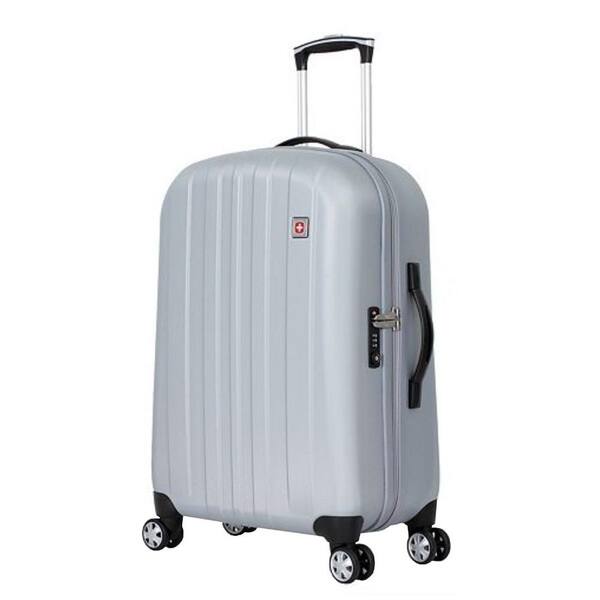 SWISSGEAR 28 in. Upright Hardside Spinner Suitcase in Silver