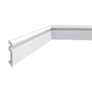 5/8 in. D x 3-7/8in. W x 78-3/4 in. L Primed White High Impact Polystyrene Baseboard Moulding (3-Pack)