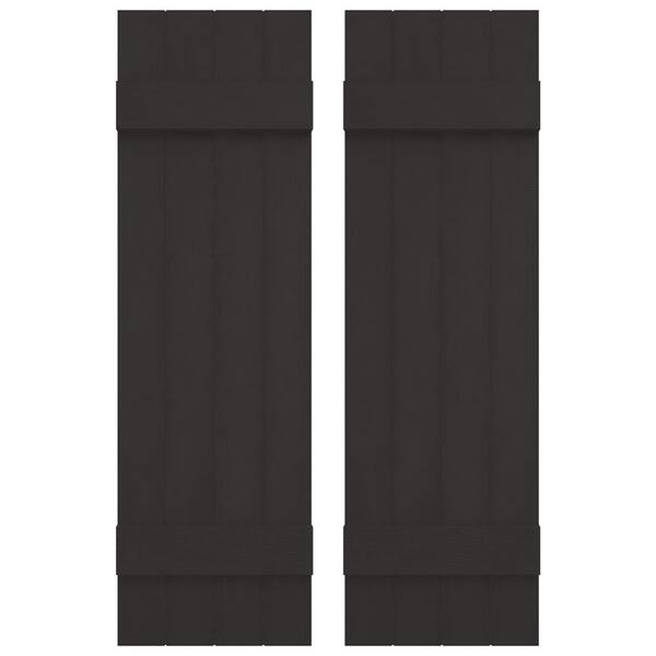 Builders Edge 14 in. W x 26 in. H TailorMade Four Board Joined (2 Batten), Board-n-Batten Shutters - Musket Brown