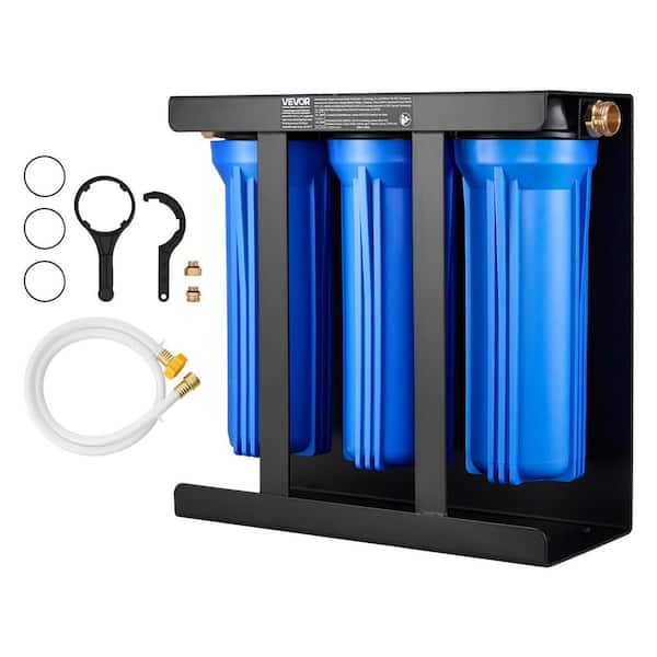 RV Water Filtration System, 3-Cartridge Water Filter System for Campers, Remove Sediments, Chlorine, Bad Tastes
