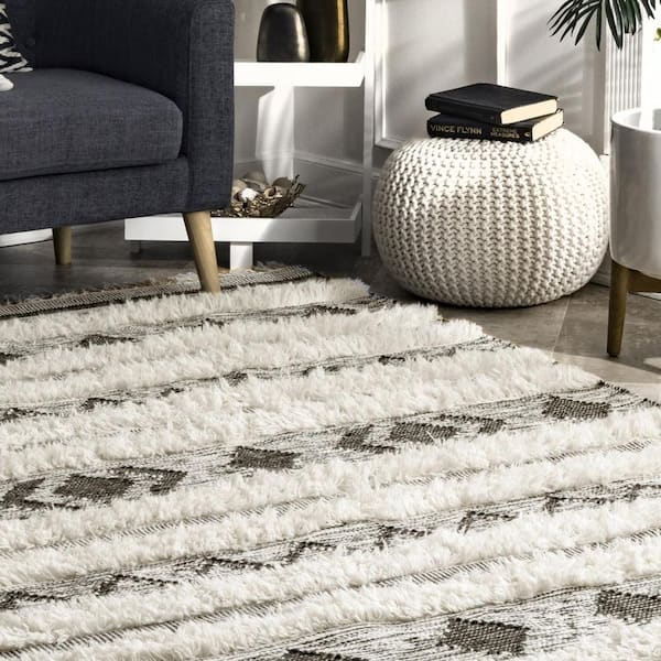 8 Ft X 10 Area Rug Spmo04a 76096, Black And White Striped Area Rug