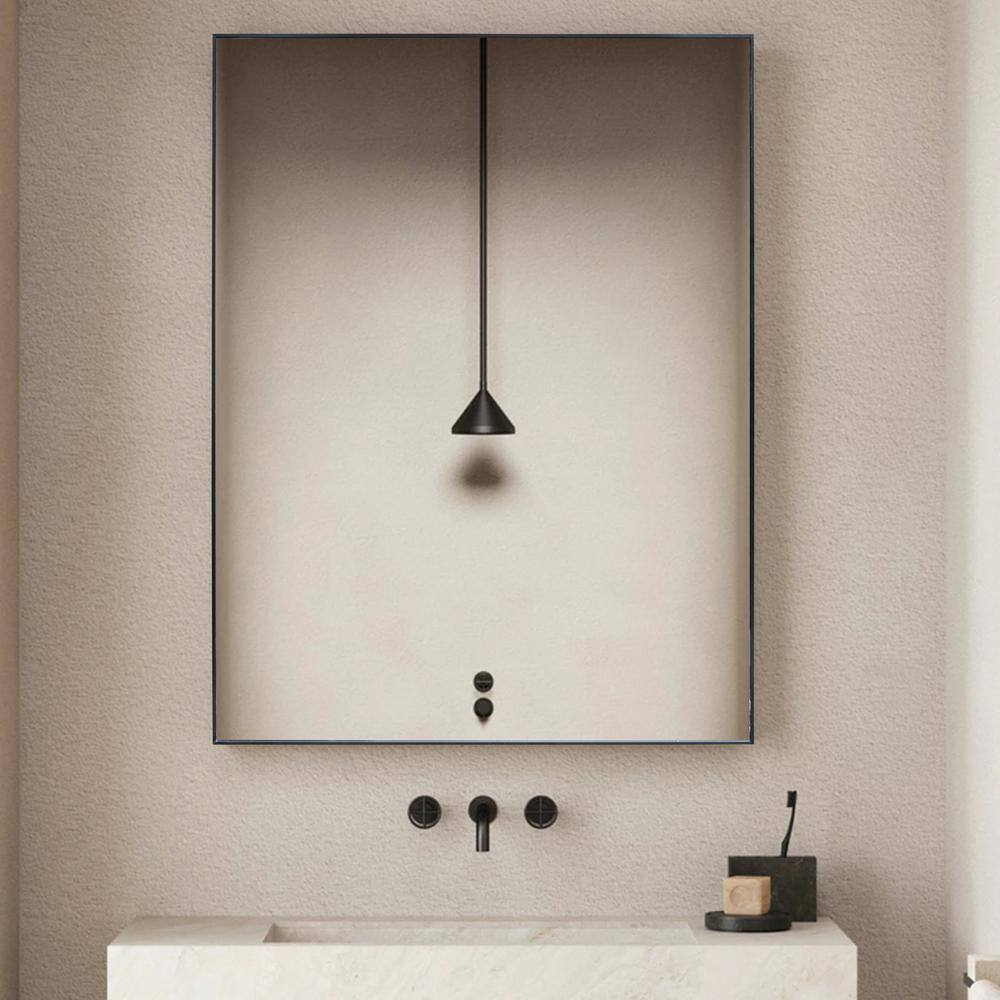 Sleek Vanta 23.6" x 31.5" Silver Rectangular Vanity Mirror