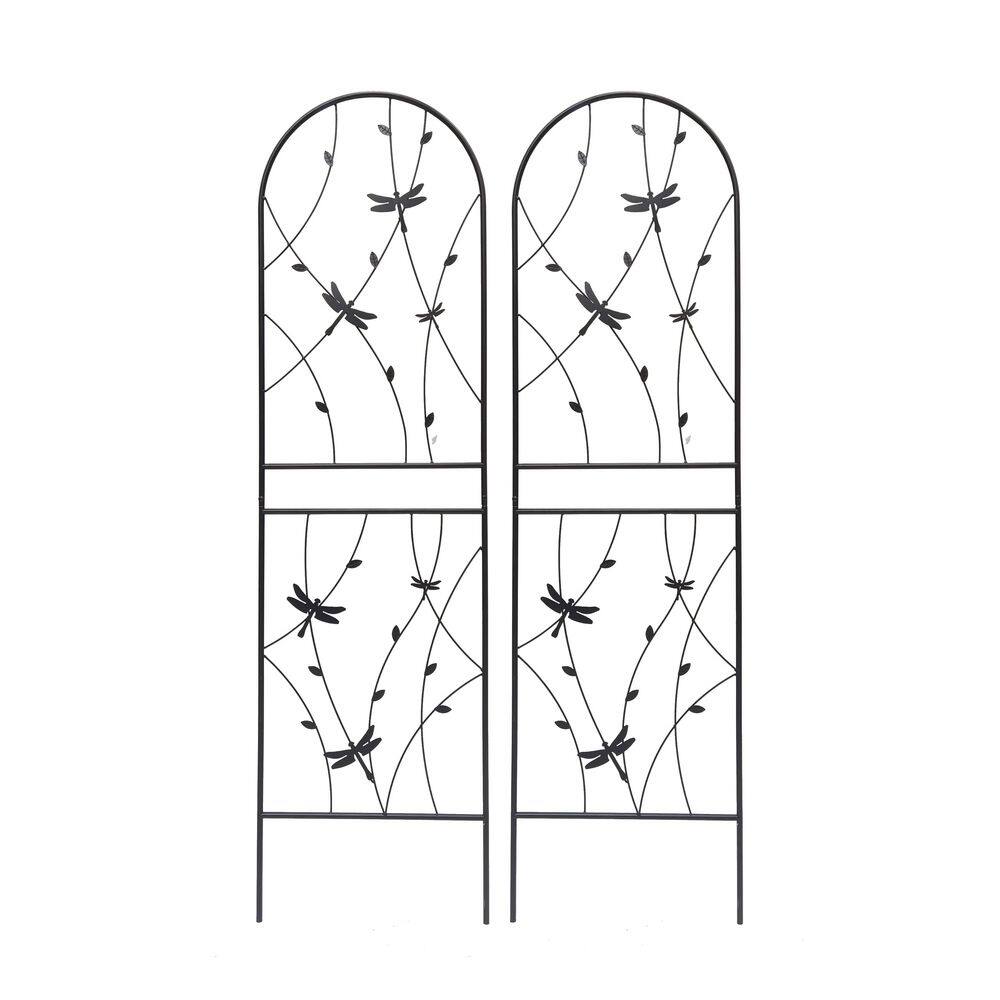 Hot Seller 2 Pack Garden Chic 71 in. Iron Black Rustproof Dragonfly Trellis for Climbing Plants, Outdoor Flowers price history on PriceWatchPro