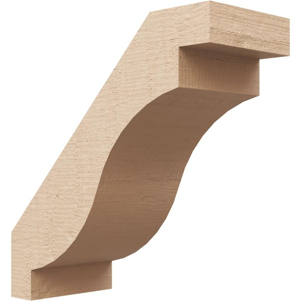 Ekena Millwork 5 in. x 12 in. x 12 in. Copenhagen Rough Cedar Woodgrain Timberthane Polyurethane Knee Brace, Primed