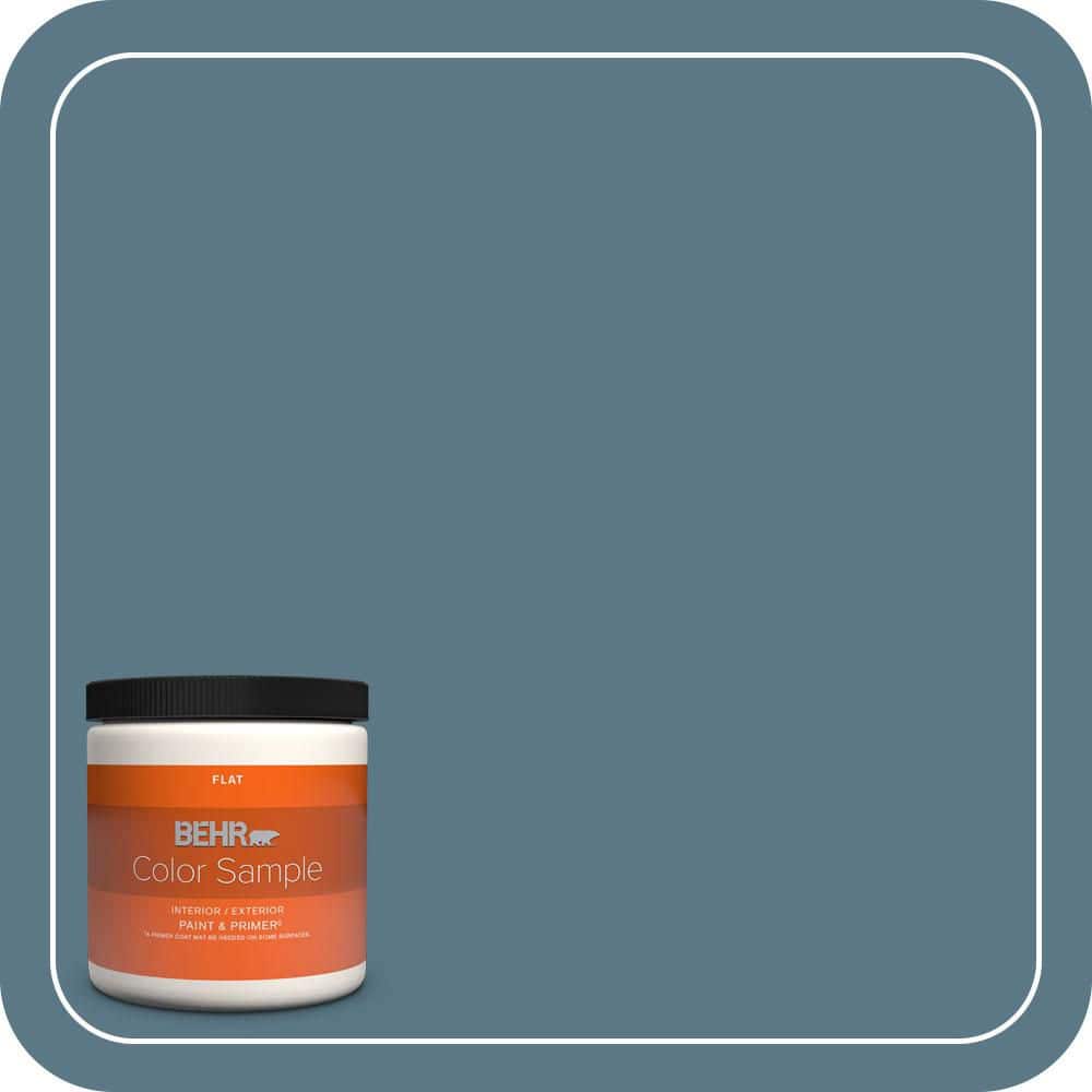 Pmd Color BEHR PREMIUM PLUS 8 oz. #PMD-65 Ocean Shadow Flat Interior/Exterior ...