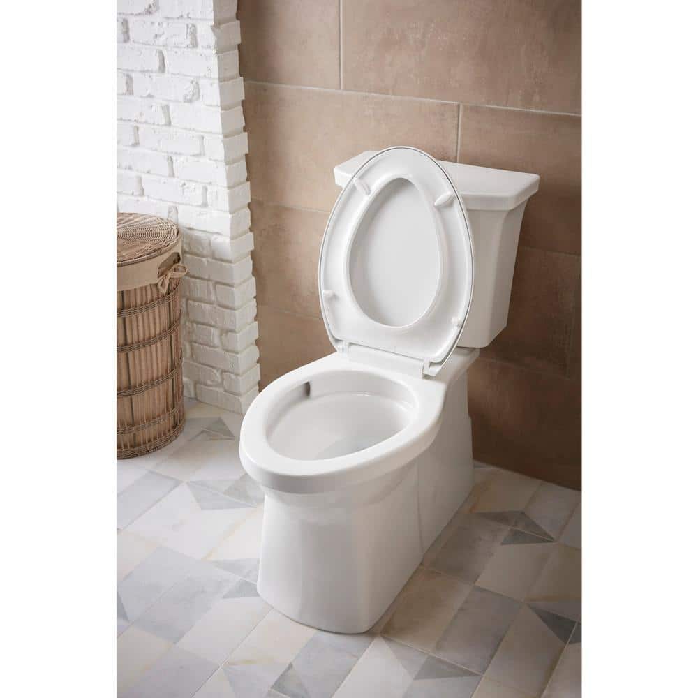 White High Efficiency Elongated Two-Piece Toilet with Skirted Trapway