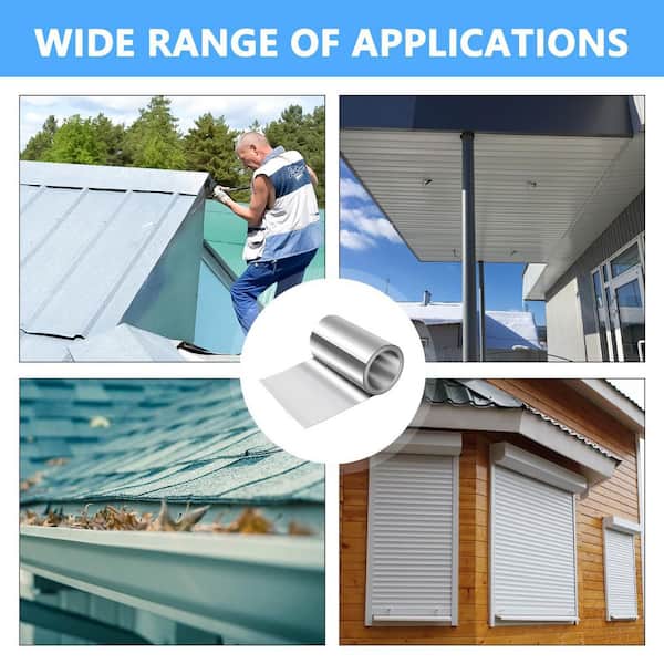 Aluminum Flashing Roll – 40" X 50', 0.3mm Thick For Roofing, Windows, Doors Sealant