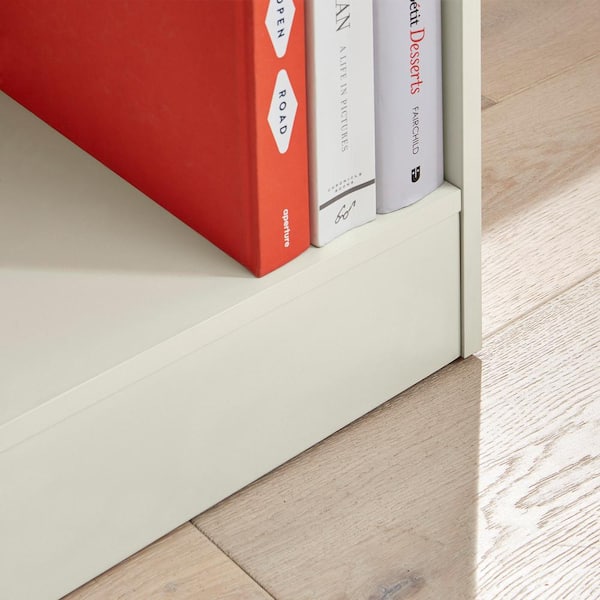 71 in. Off White 5-Shelf Basic Bookcase with Adjustable Shelves